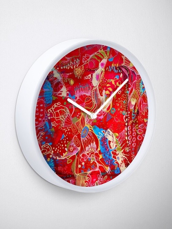 Clock designed by Veera Zukova, available on Redbubble