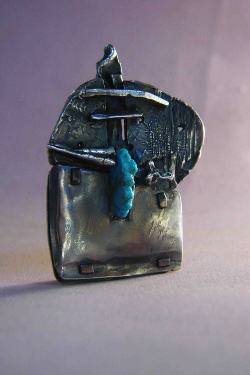 Wearable Art Bronze ,silver Titanium Pendant Art- Fashion- .Gomolka Art Line Studio