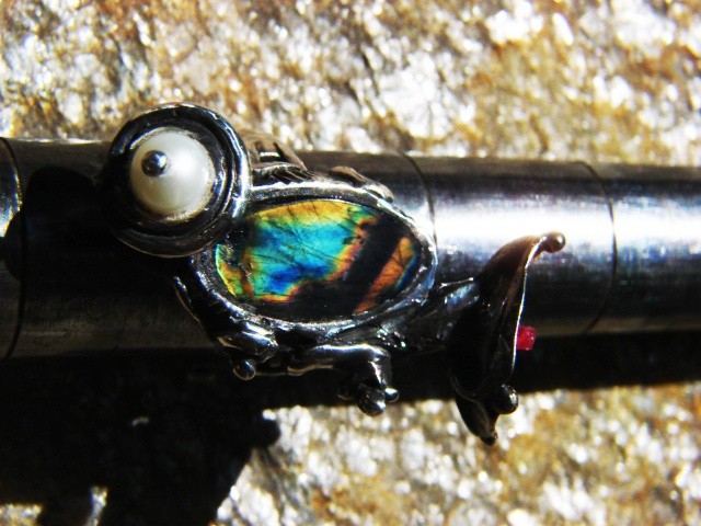 Spectrolite Stone Finland Art Ring  Gomolka Art (SOLD)