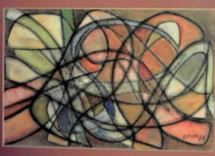 TROPICAL    AGENDA ,,( C) 1984 ELTON HOUCK,,,pastel on paper mounted 20