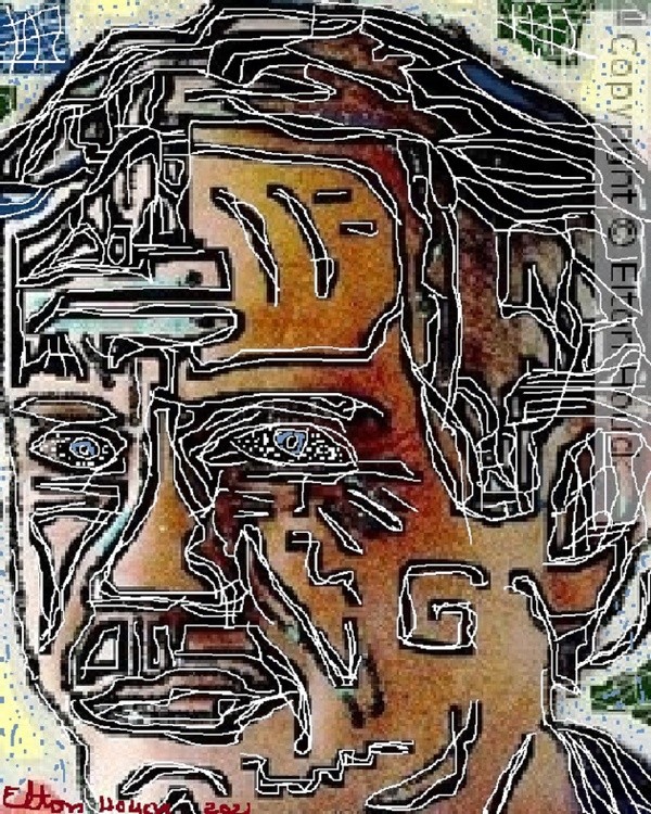 Mirror Mirror on the wall--YOU LIE!....(c)..2021...elton houck///mixed media..