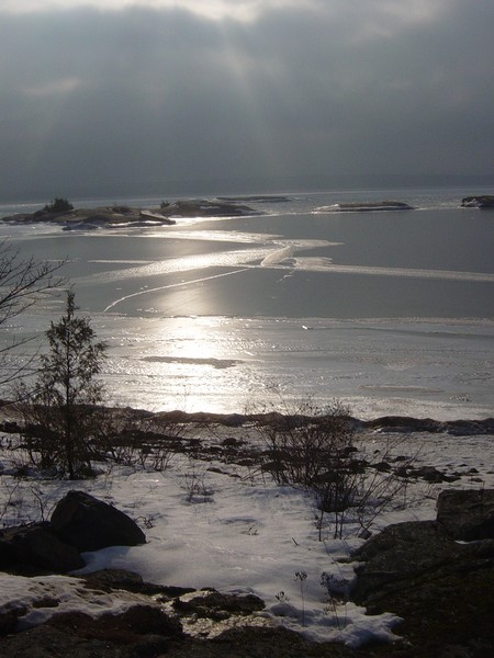 peace over frozen water