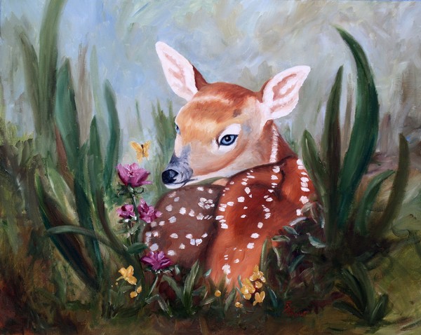 Fawn Innocence Original Oil Painting
