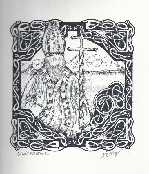 BLACK AND WHITE ST. PATRICK