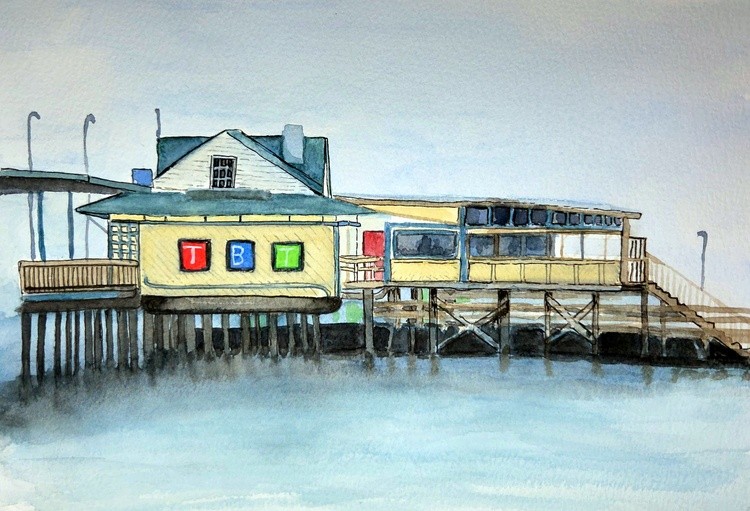 The Blind Tiger Restaurant Watercolor