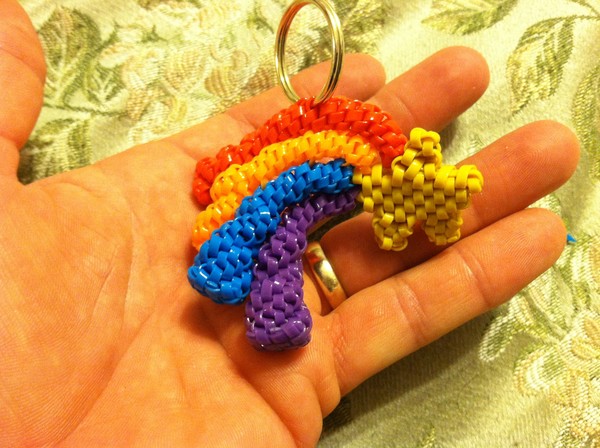 Star n rainbow boondoggle keychain