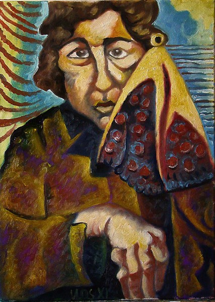 Woman with lampshade