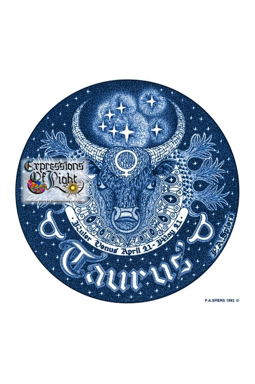 ExpoLight-Graphic-Arts-Zodiac-1992-0002-Taurus (Pen-&-Ink-Blue-Sepia-SP)