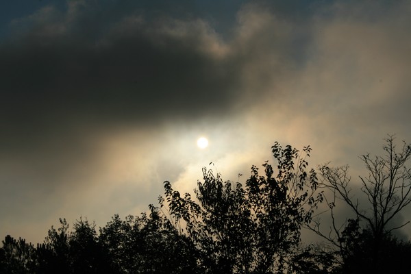 Sunrise with cloudy skies