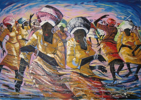 DANCERS     OIL ON CANVAS.    80 X 120cm