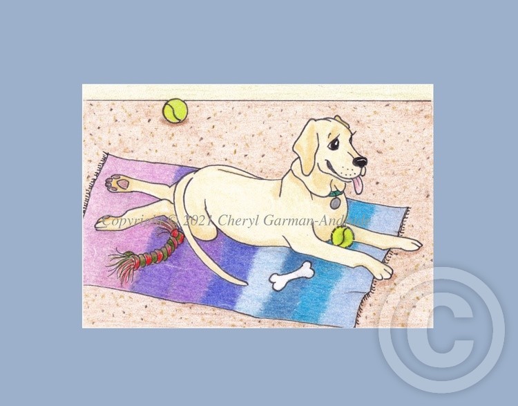 Whimsical Yellow Labrador ACEO