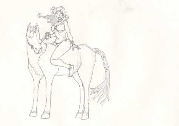 maiden rides horse
