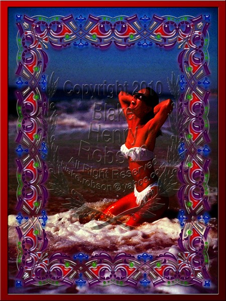 Women On Beach Fancy Border