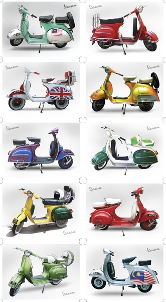 vespa in poscards