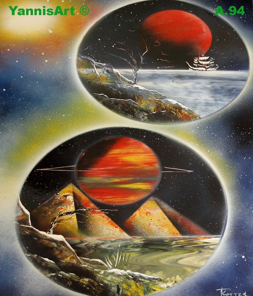 YannisArt SPRAY PAINT PAINTINGS SPACE ART By Yannis Koutras   53723 950979 