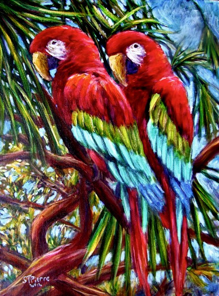 Parrot Buddies 12X16 SOLD