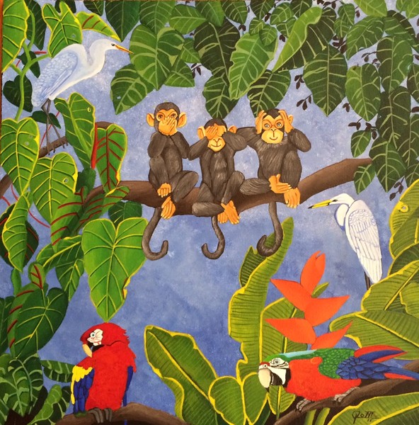 WISE MONKEYS AT THE HAPPY RAIN FOREST