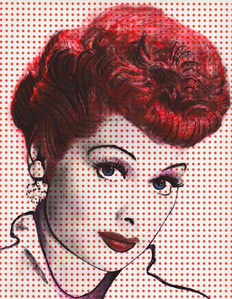 Lucy with Small Red Dots