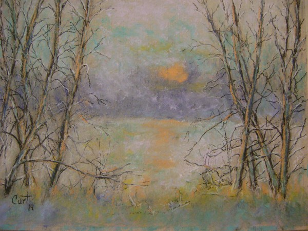 abstract winter sunset