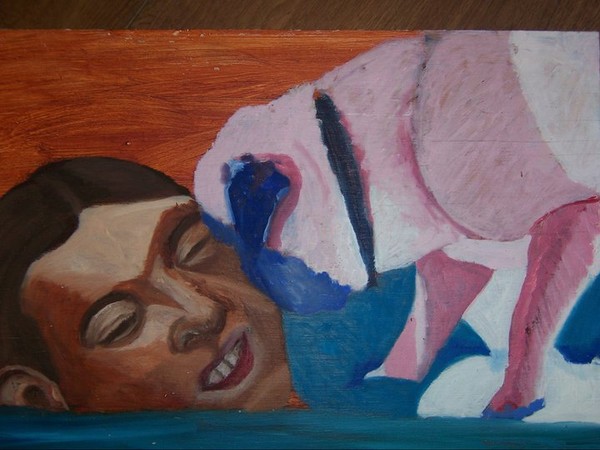 steve and pennee oil on wood