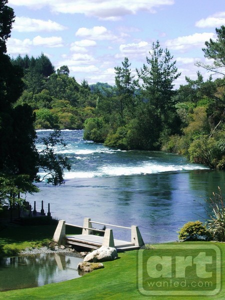 River passing Huka Lodge . N.Z. 