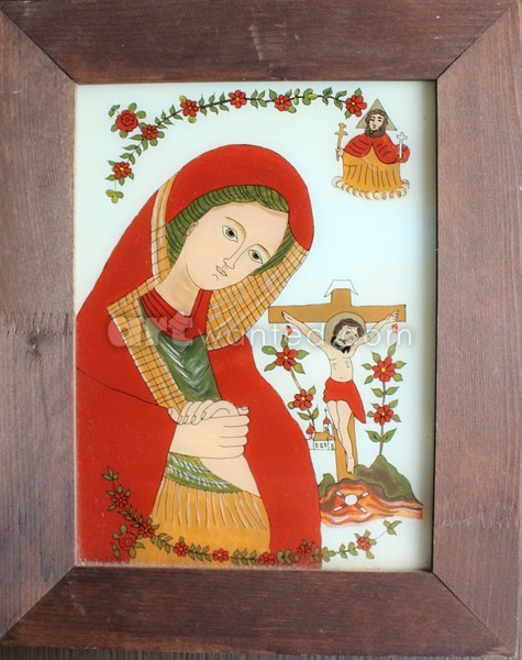 Virgin Mary grieving