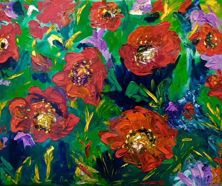 Poppies. Salute of flowers
