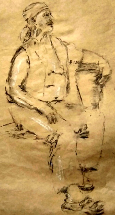 Chrissy with Drum Sketch