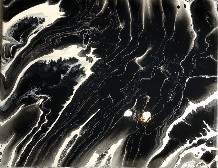 SOLD  Black & White Abstract $49