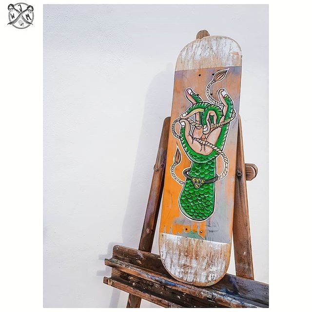 Tibetan themed board ||Paint and markers on Skate-deck||For sale ||Commissions open ||Link
