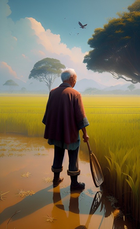 oldman in racefield