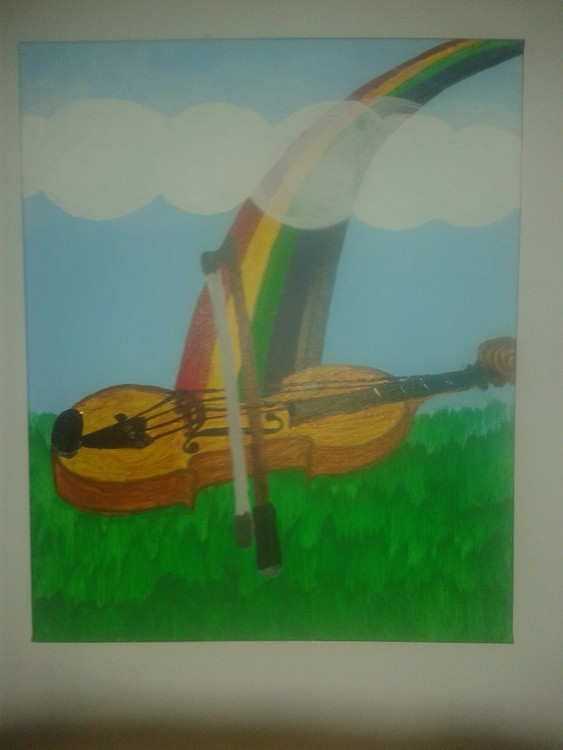 Violin under the rainbow