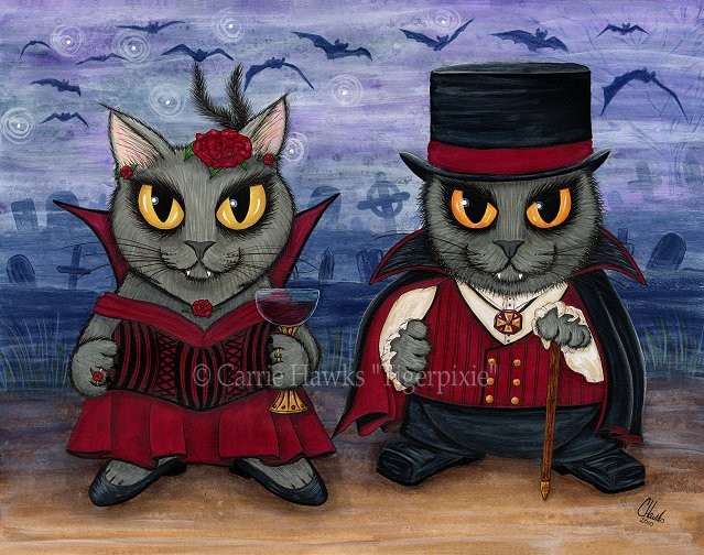 Vampire Cat Couple ~ Where's the Party?