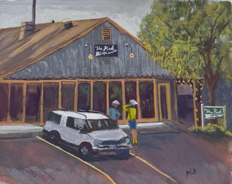 Plein-Air Park Cafe 10x8 on paper