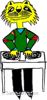 DJing cat