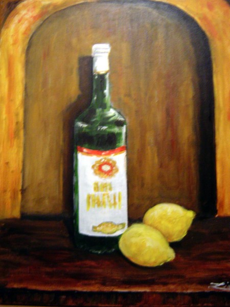 Bottle with Lemons