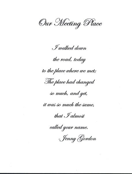 Our MEETING Place,   Poem
