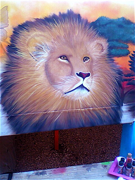 lion on mural