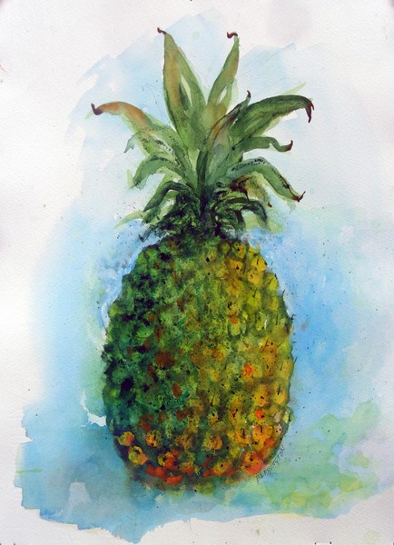 Pineapple in watercolor