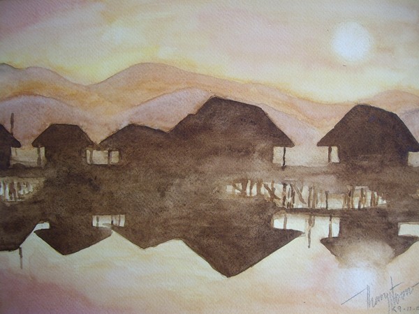 Burmese Village (Sold)