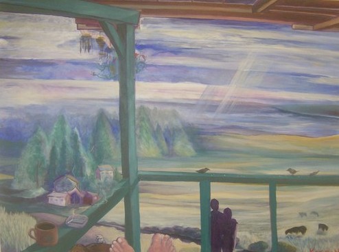on the porch