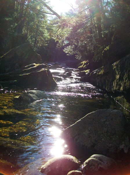 River above falls