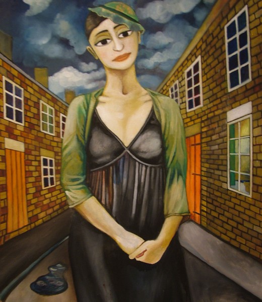 Sally in the rain