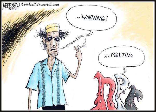 NPR Qaddafi, Winning (Cartoon)