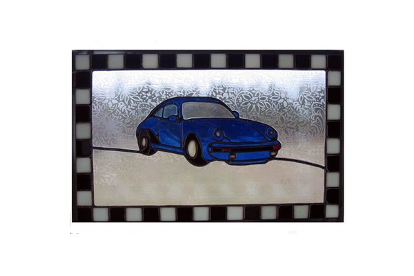 Porsche Stained Glass Art, Suncatcher
