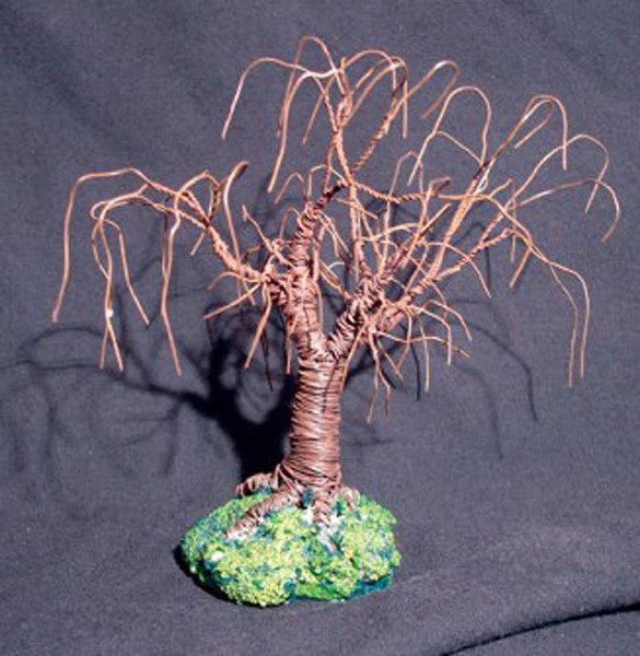 RUSTED WILLOW No.2 - Mini Wire Tree Sculpture
