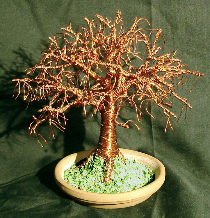 Elm on Terra Cotta Base. Wire Tree Sculpture