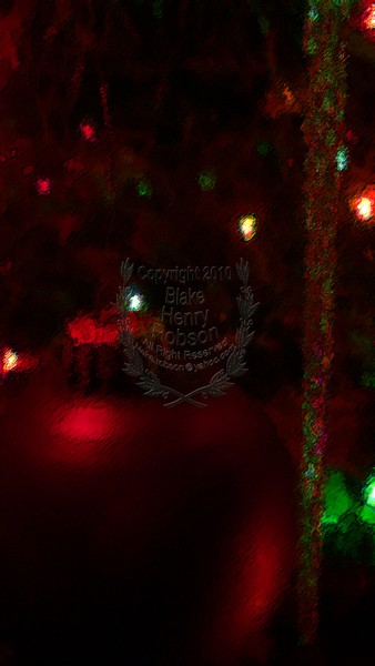 Christmas tree, ornaments, tinsel & colorful light