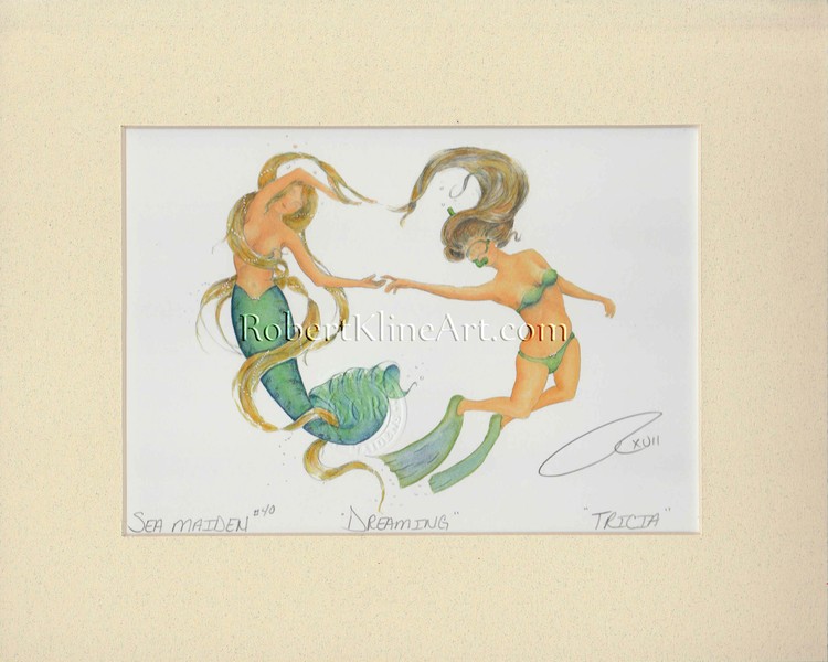 Mermaid Tricia Swimming with Female Diver