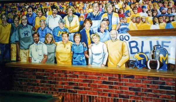 sports crowd and wall